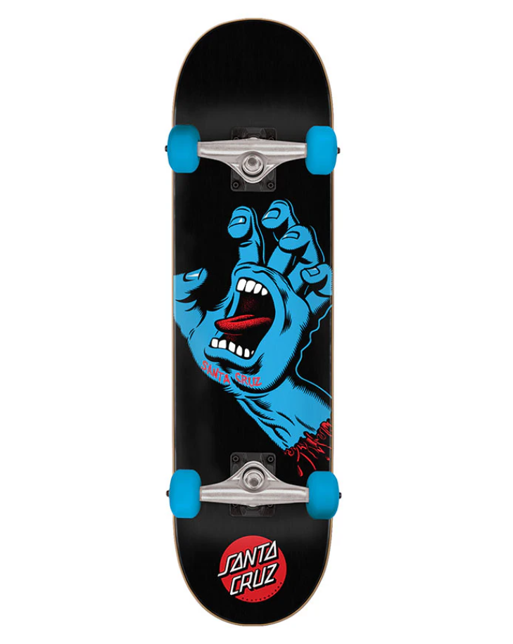 Patineta Santa Cruz Screaming Hand Negra con Azul 8"
